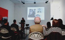 A Lecture at Meredyth Sparks' exhibition Striped Bare, Even and Again